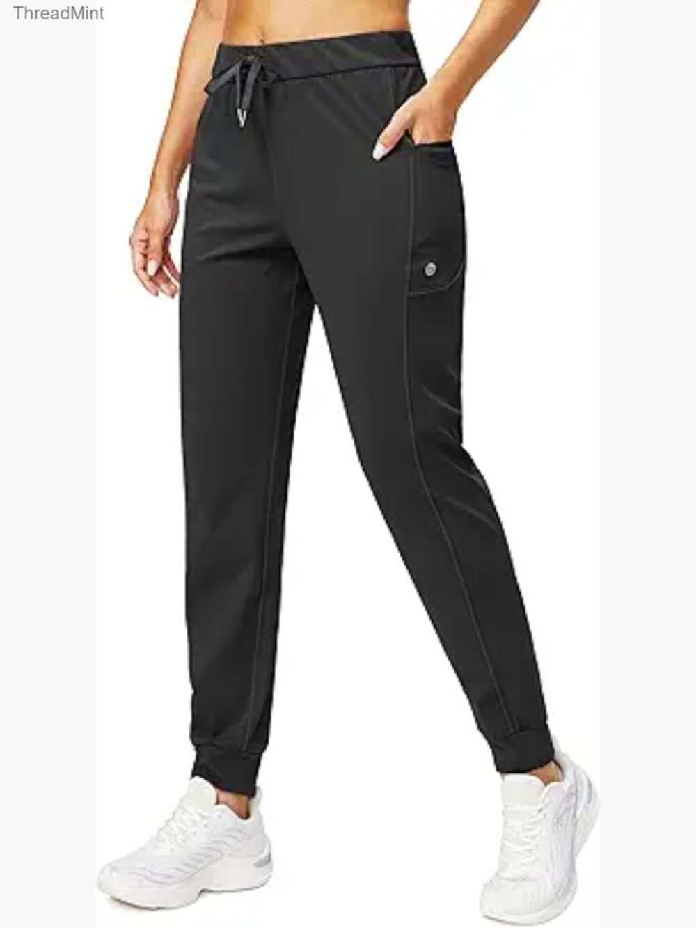 Women's Joggers with Zip Pockets 4-Way Stretch Athletic Pants